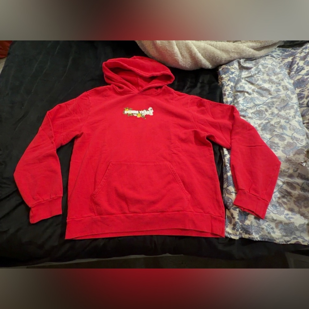 Denim Tears Red Hooded Pullover Sweatshirt - Size XL NEW WITH TAGS
